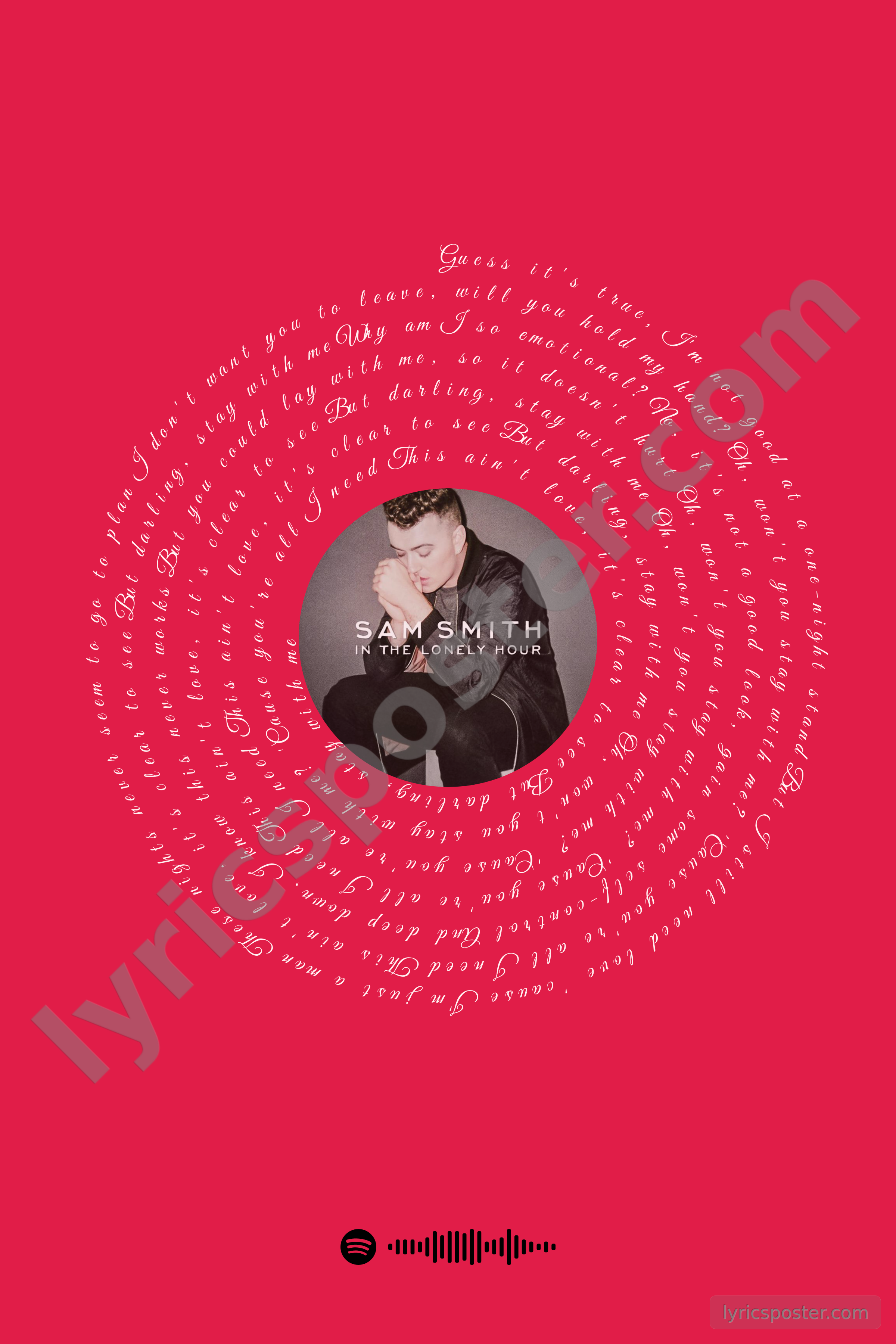 Stay With Me Lyrics Poster
