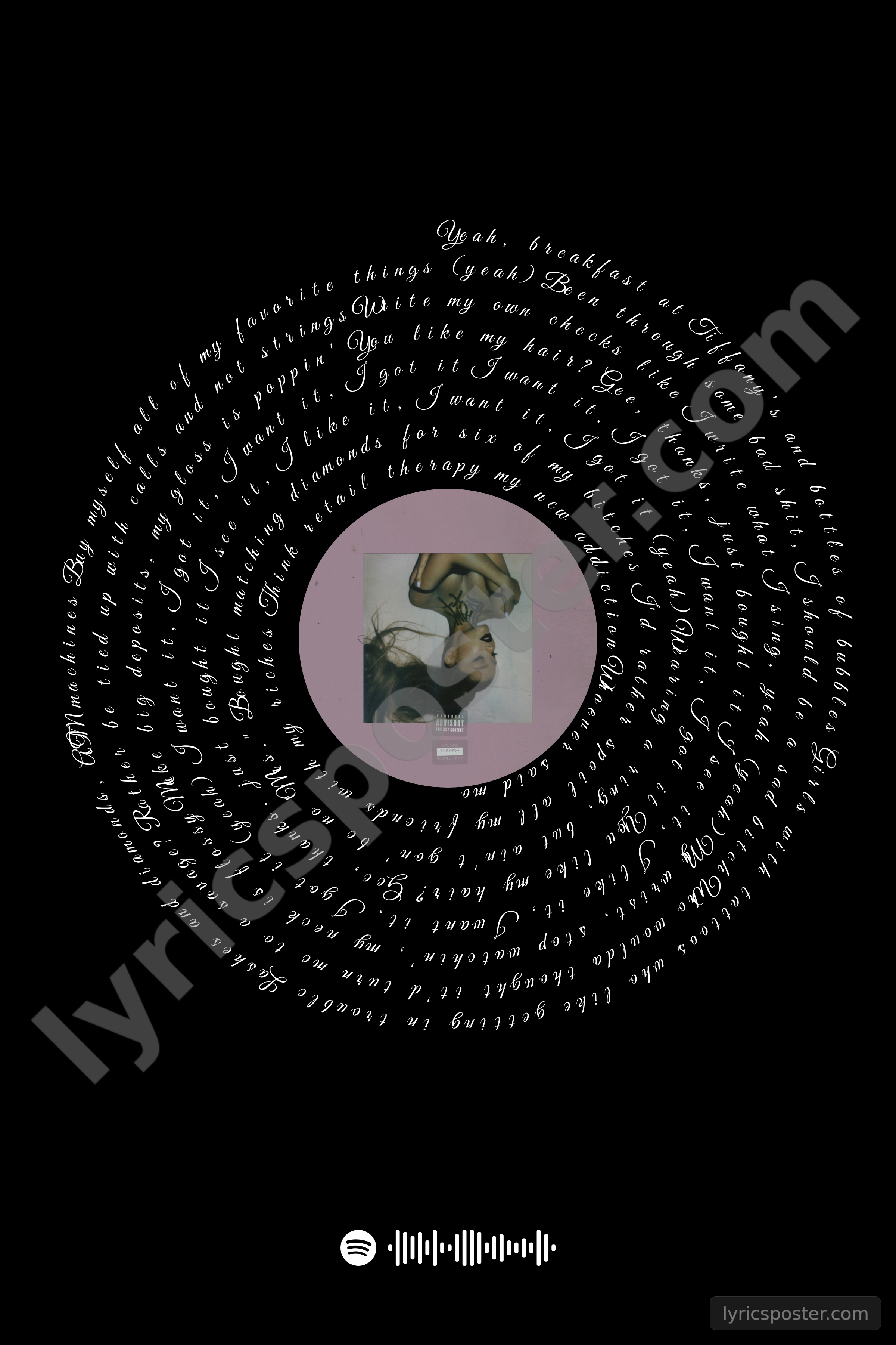 7 rings Lyrics Poster