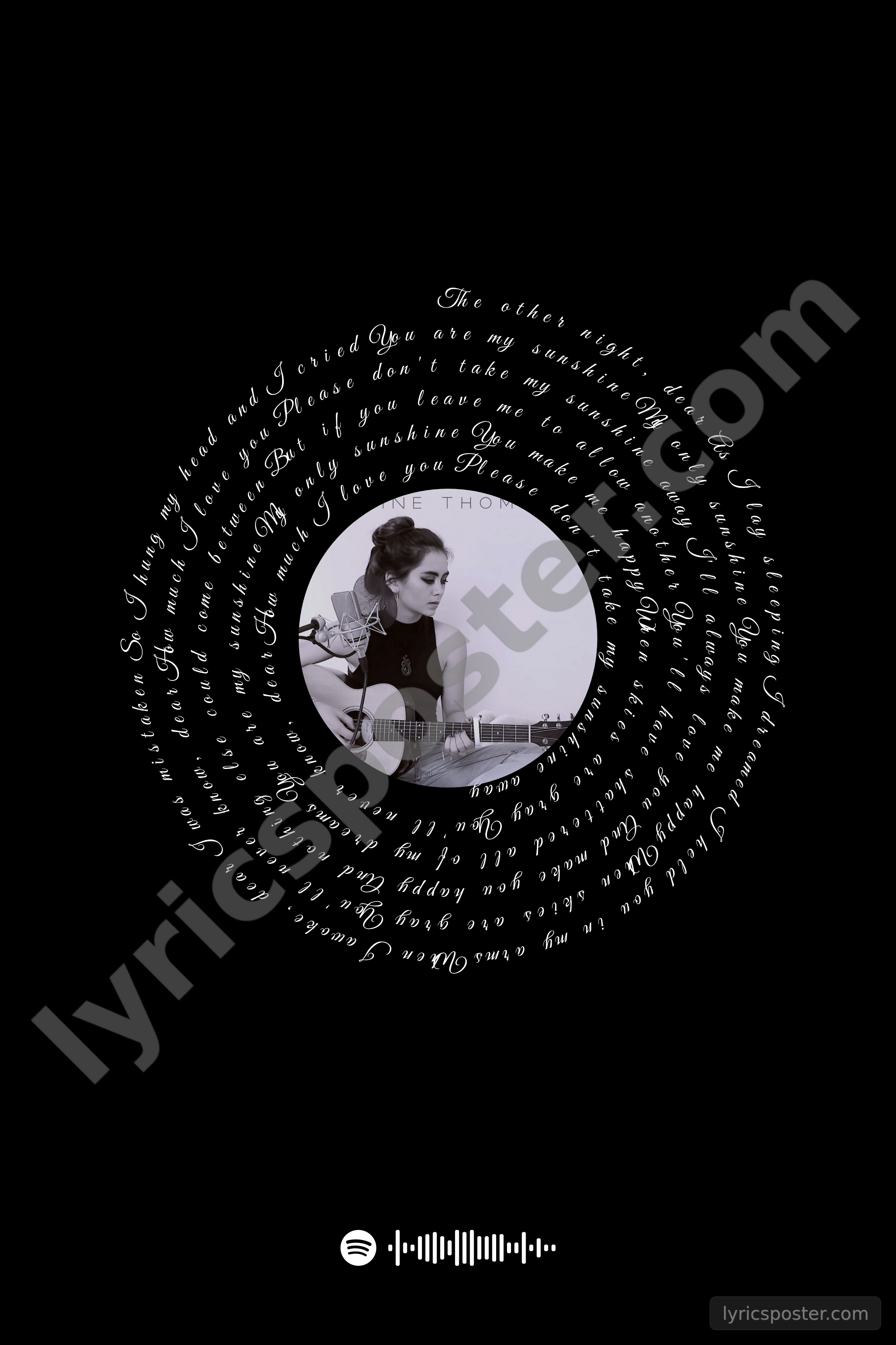 You Are My Sunshine Lyrics Poster