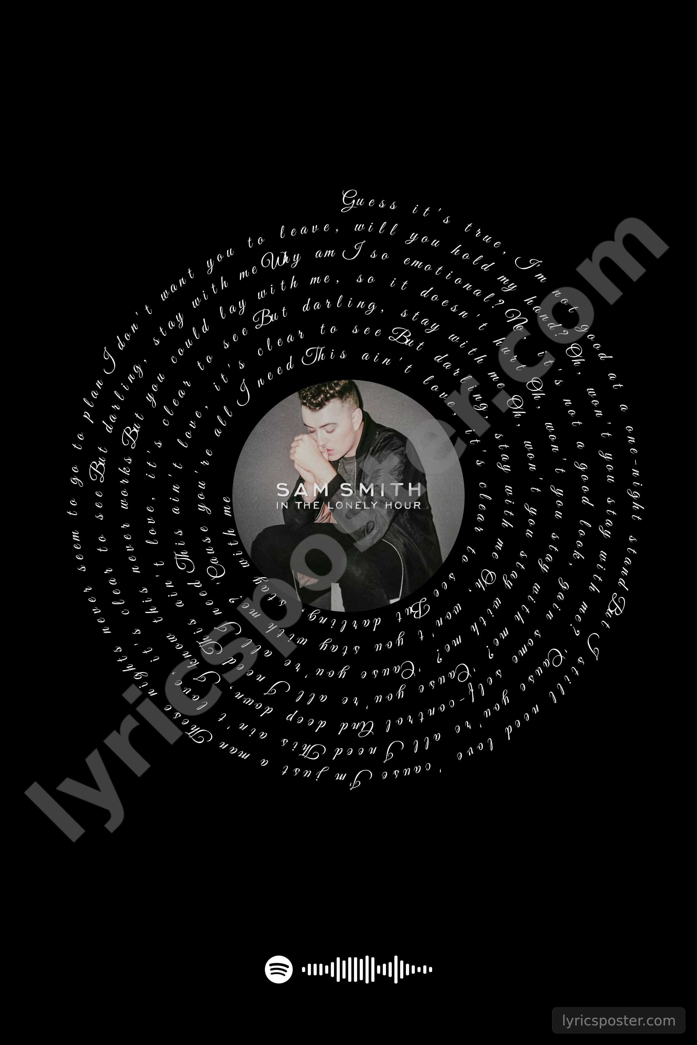 Stay With Me Lyrics Poster