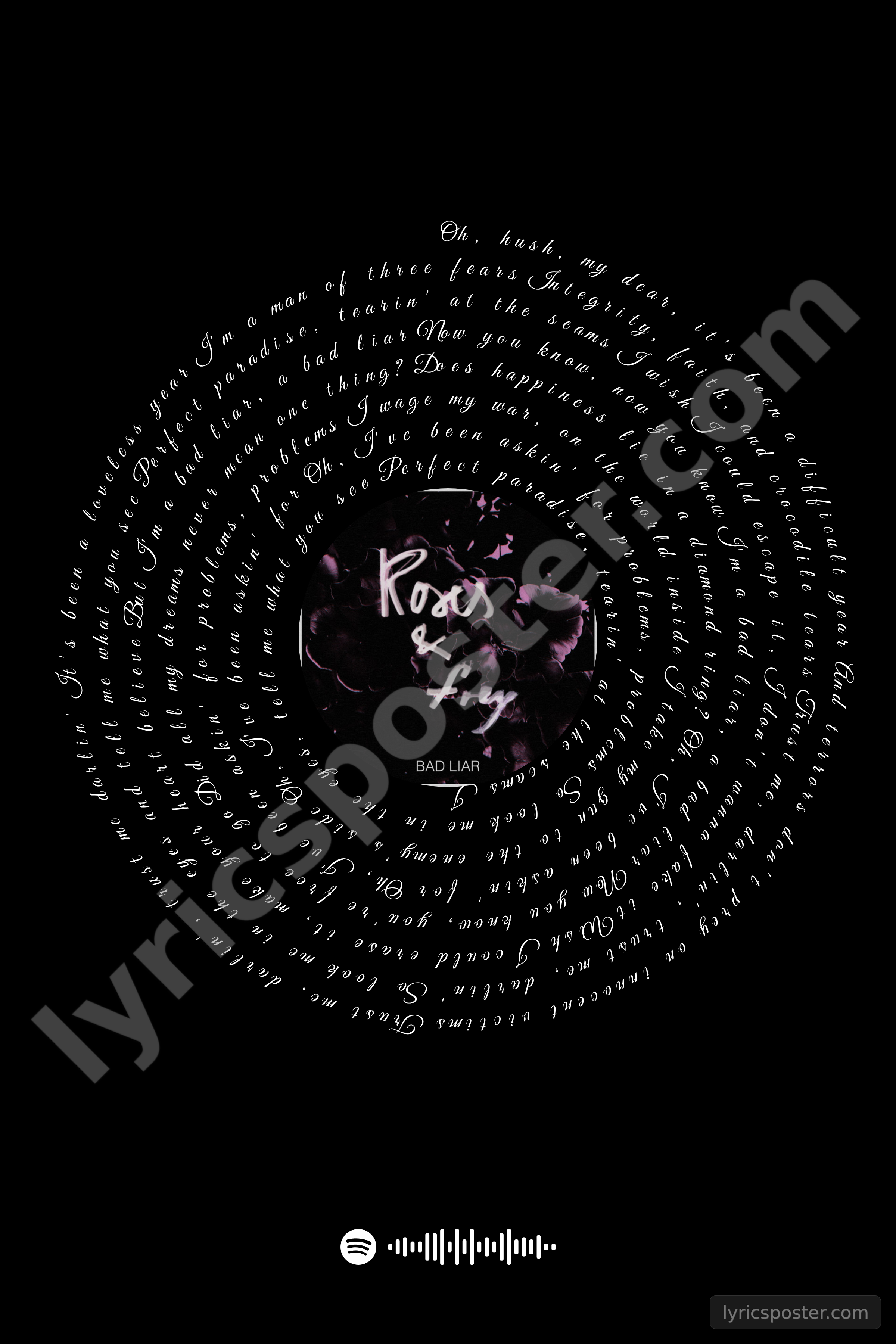 Bad Liar Lyrics Poster