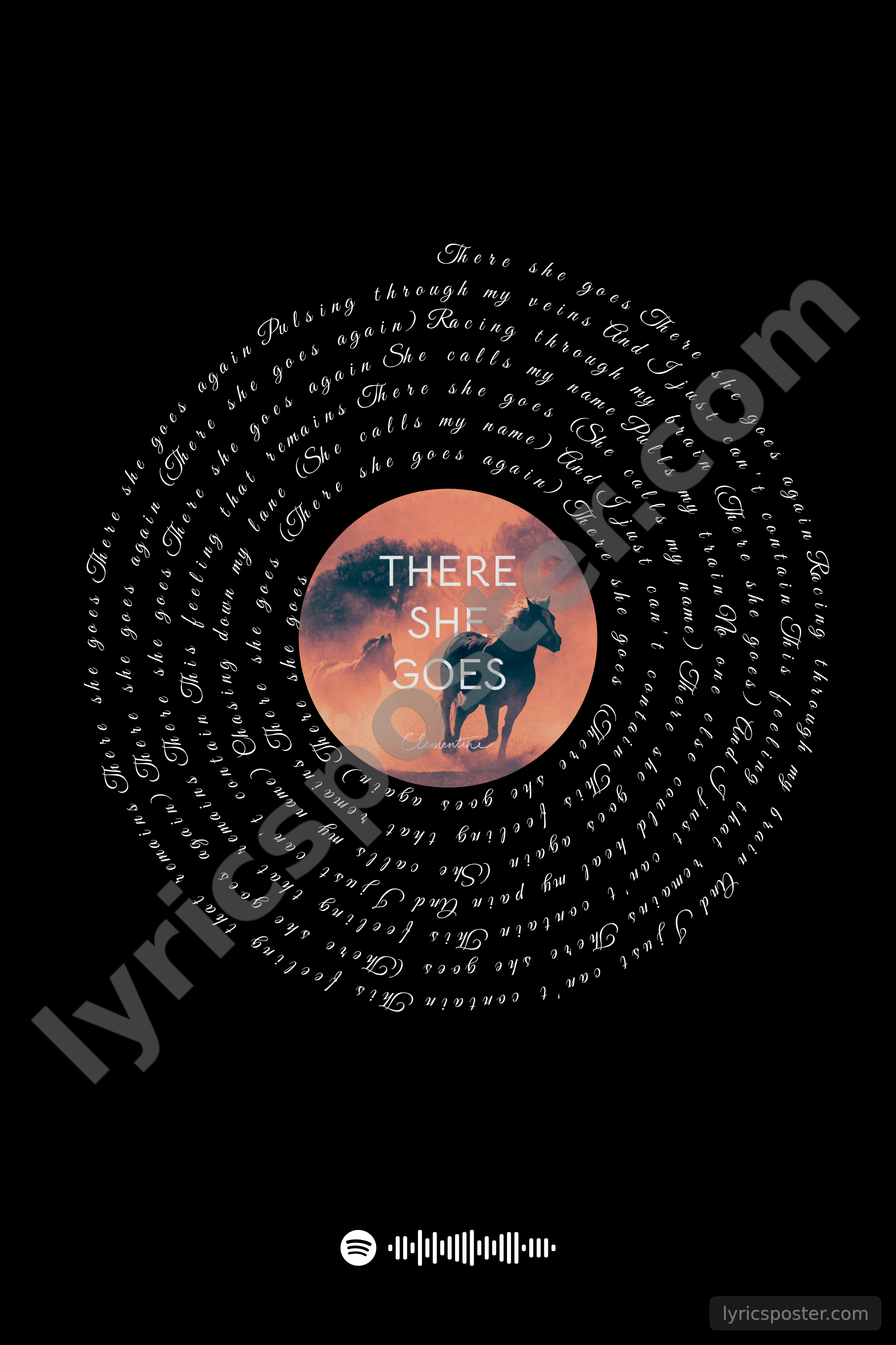 There She Goes Lyrics Poster
