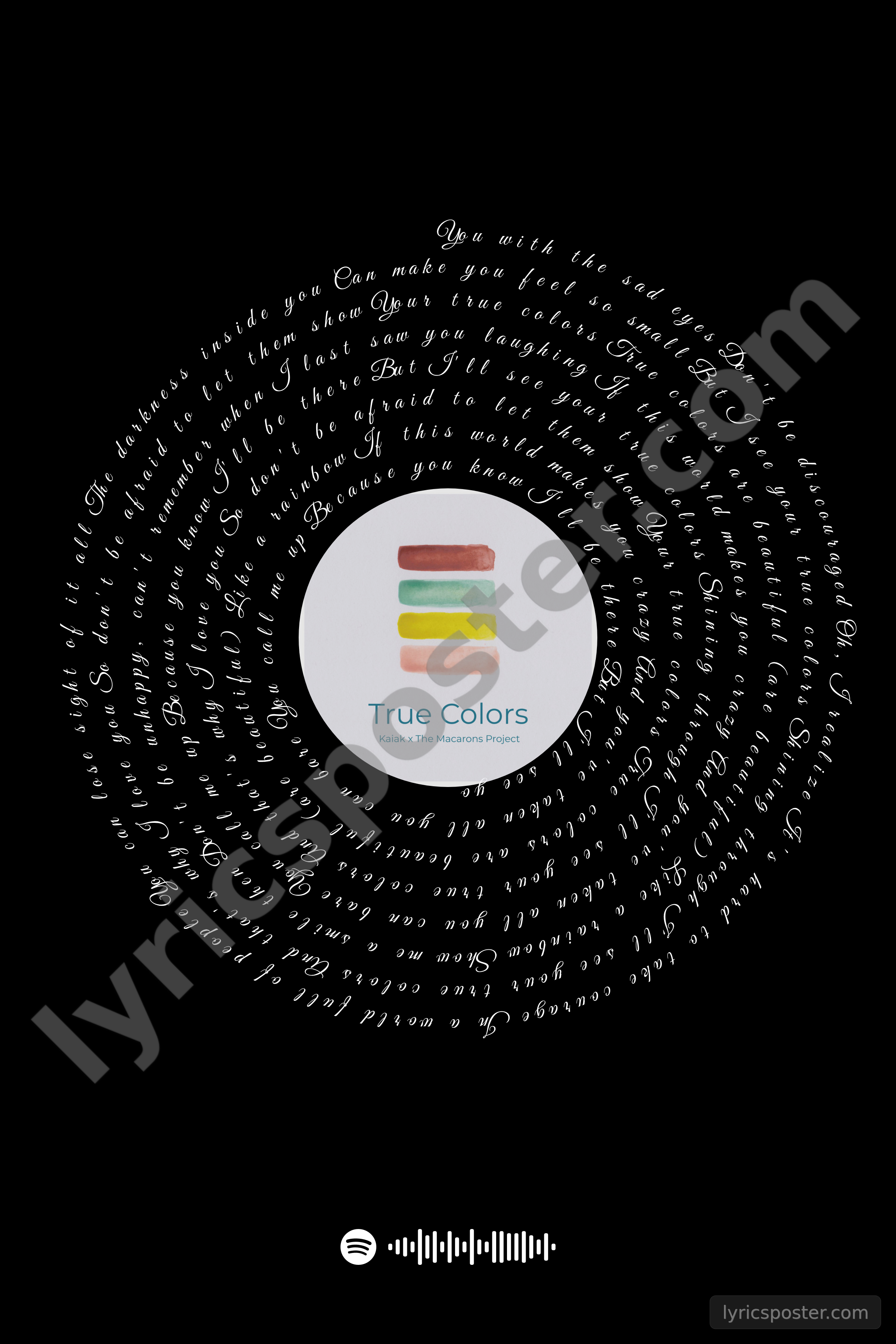 True Colors - Acoustic Lyrics Poster