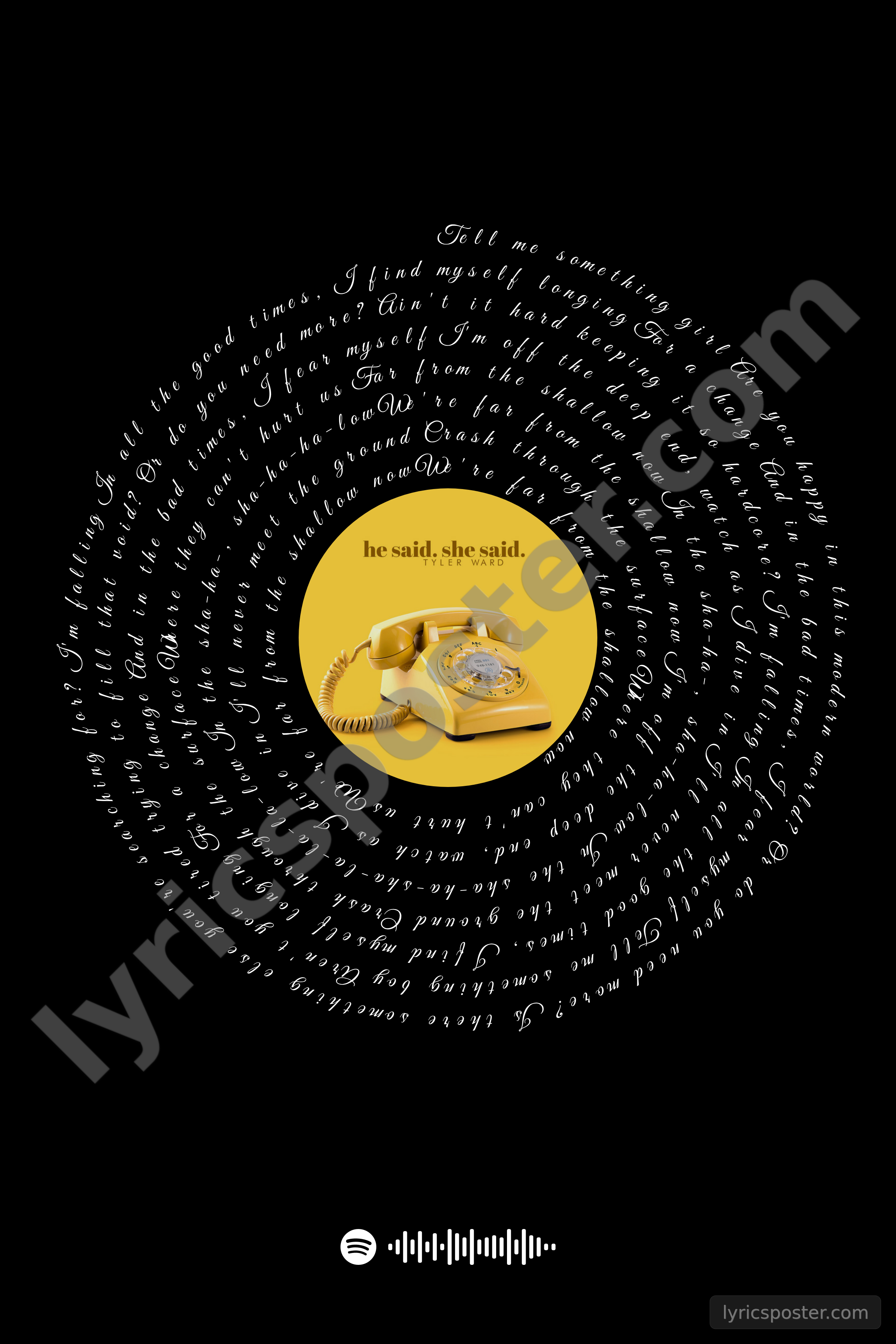 Shallow - Acoustic Lyrics Poster