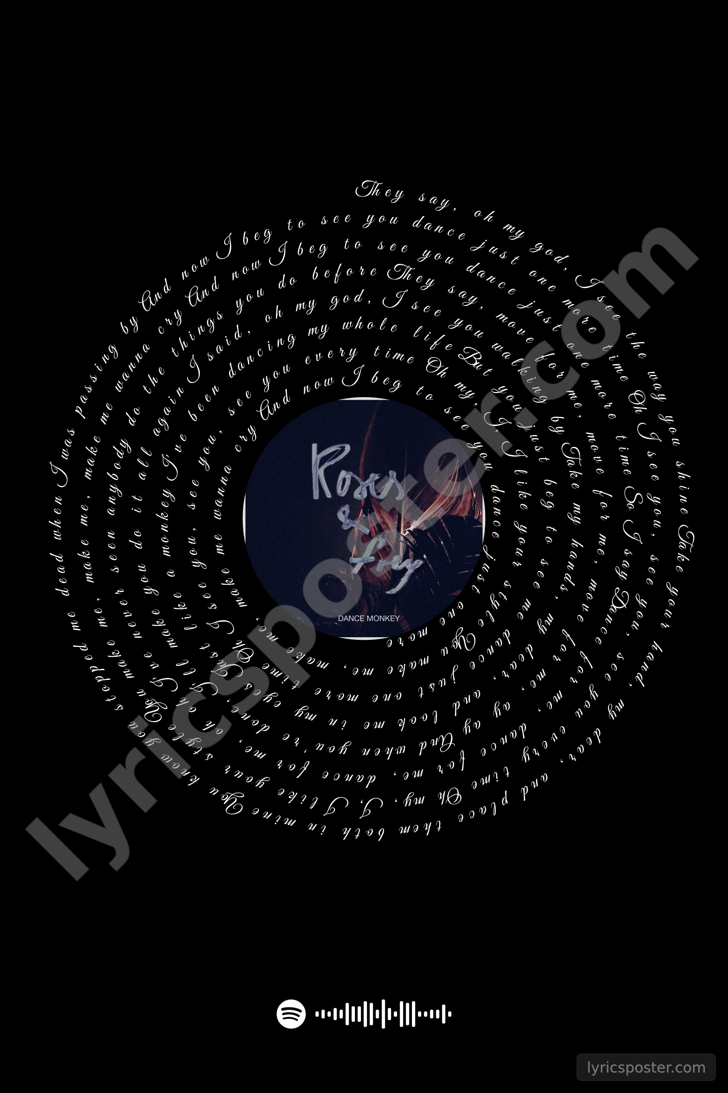 Dance Monkey Lyrics Poster