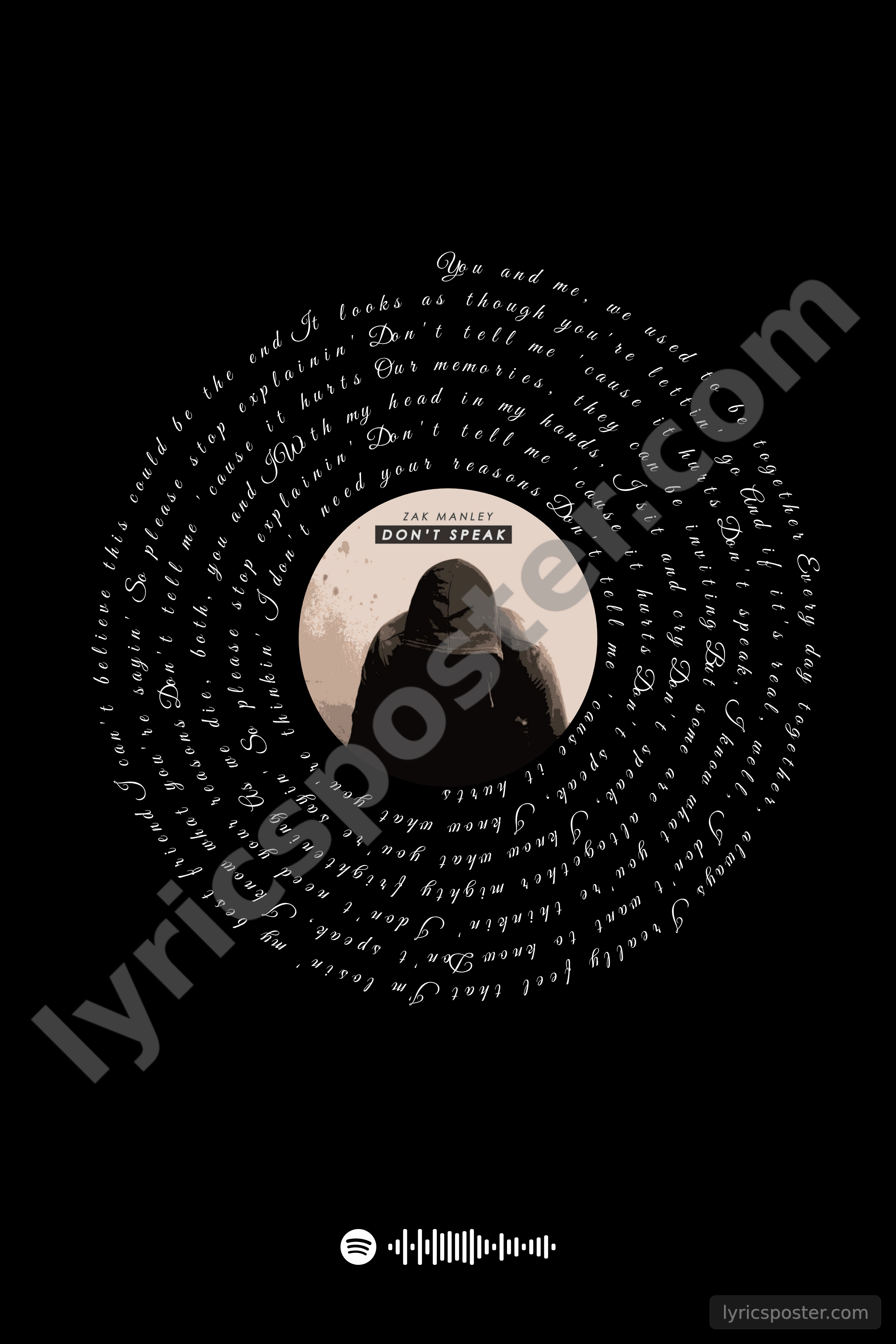 Dont Speak Lyrics Poster