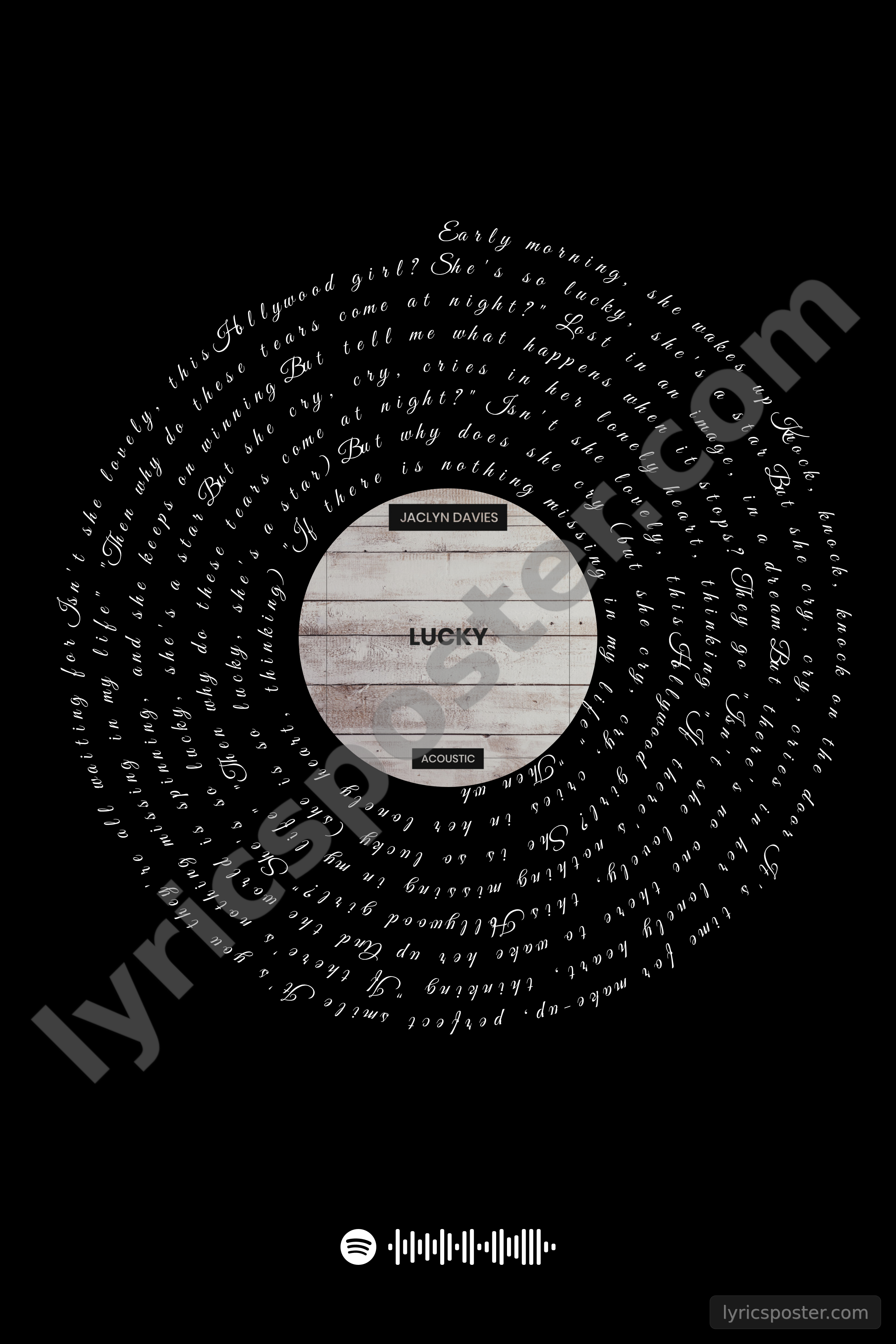 Lucky - Acoustic Lyrics Poster