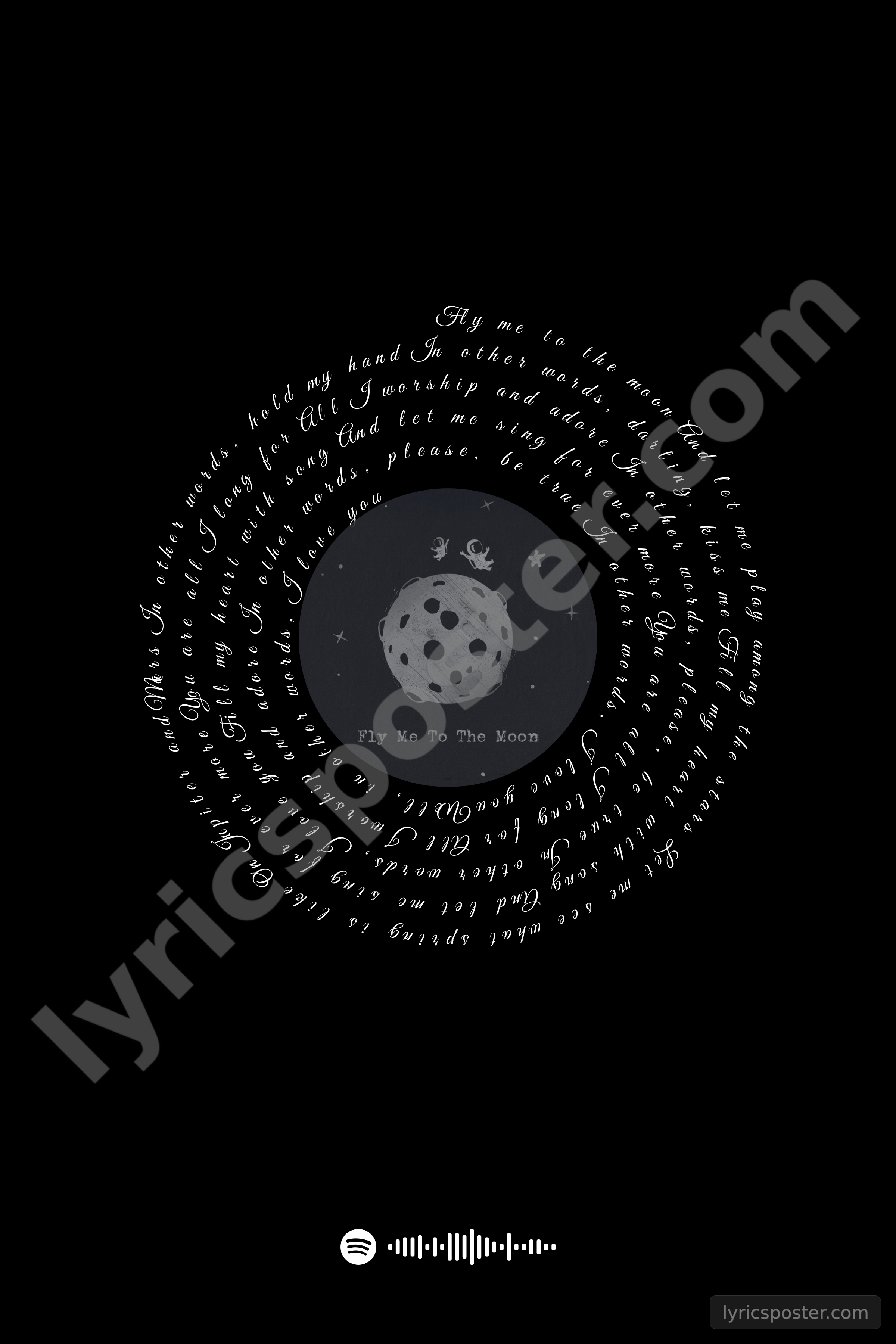 Fly Me to the Moon Lyrics Poster