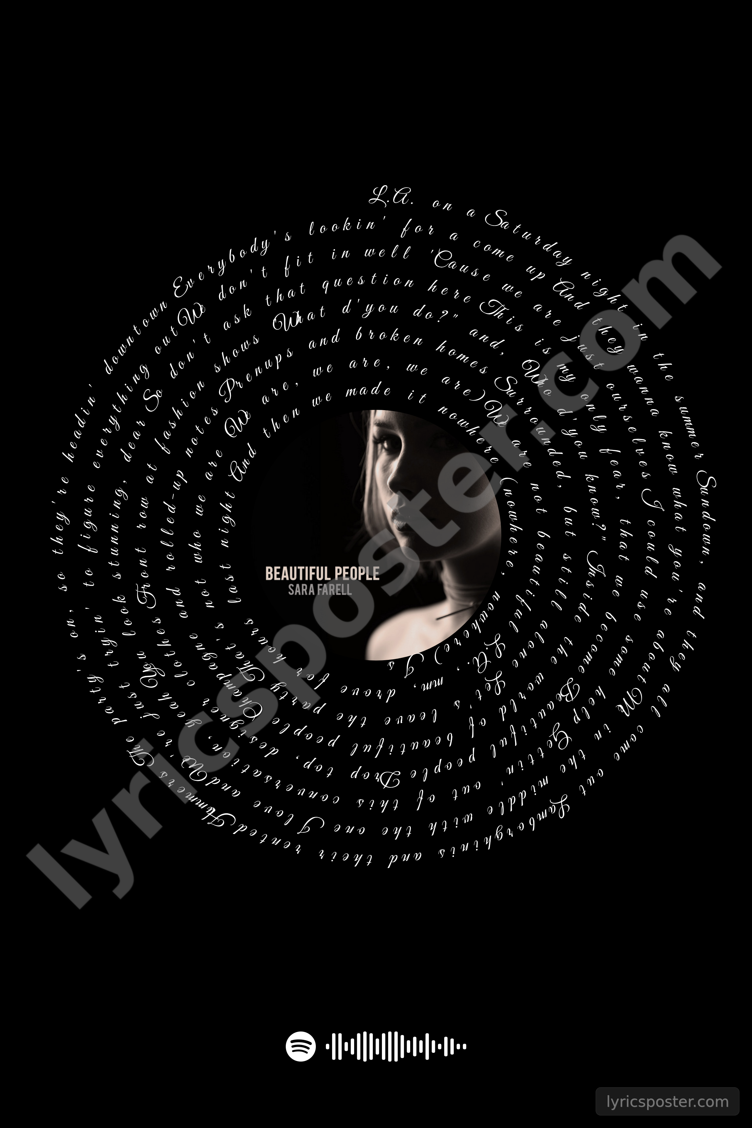 Beautiful People Lyrics Poster