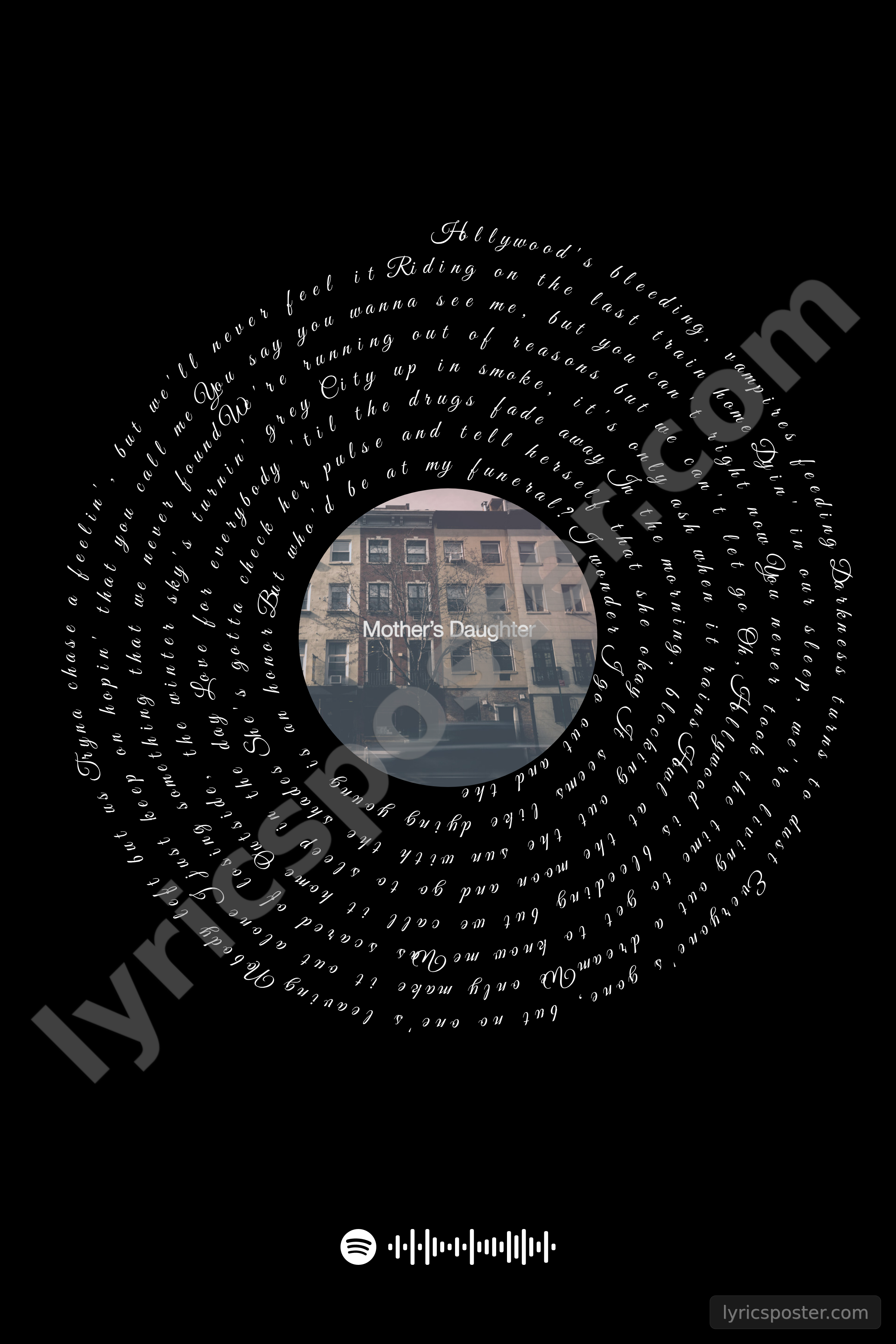 Hollywoods Bleeding Lyrics Poster