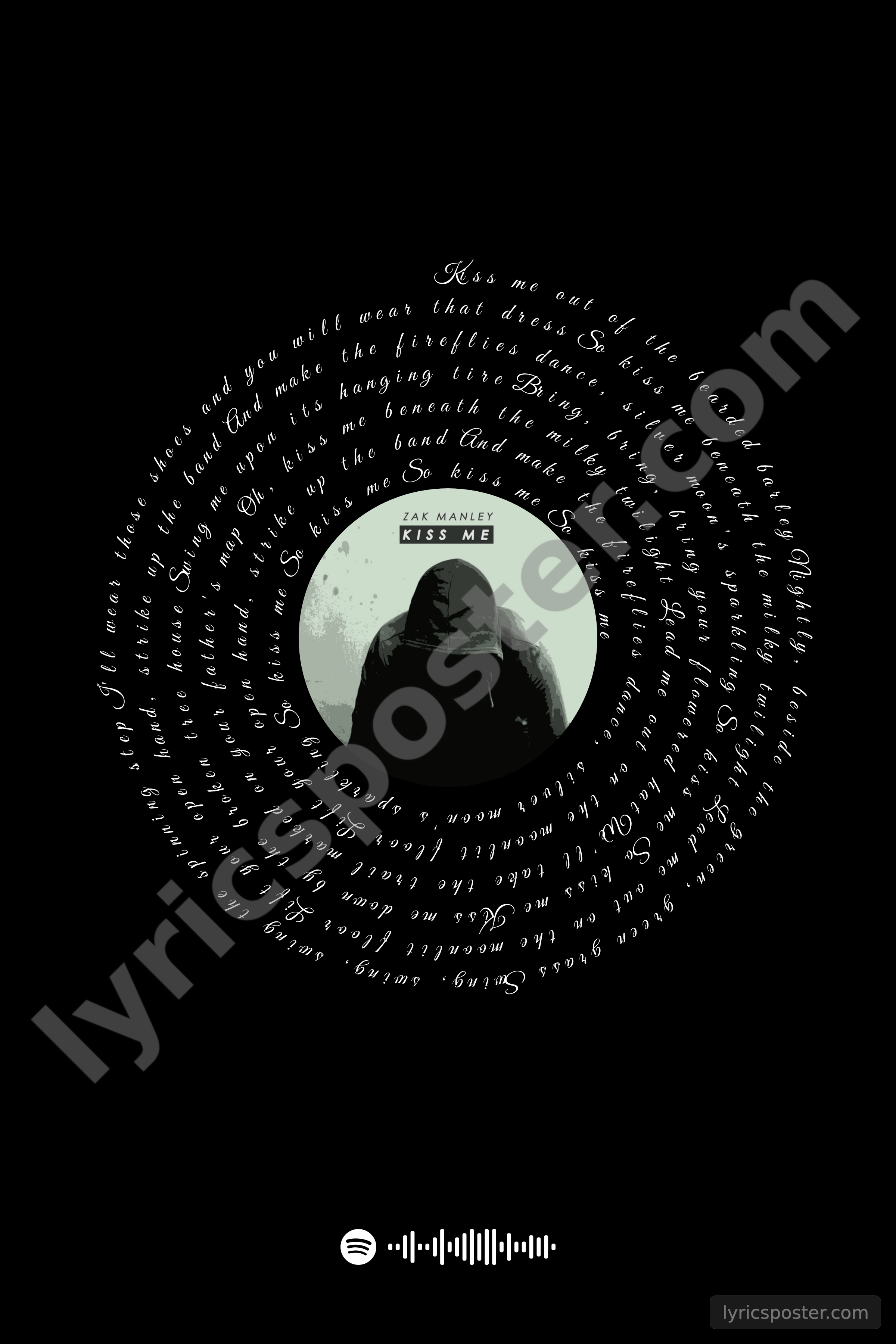 Kiss Me Lyrics Poster