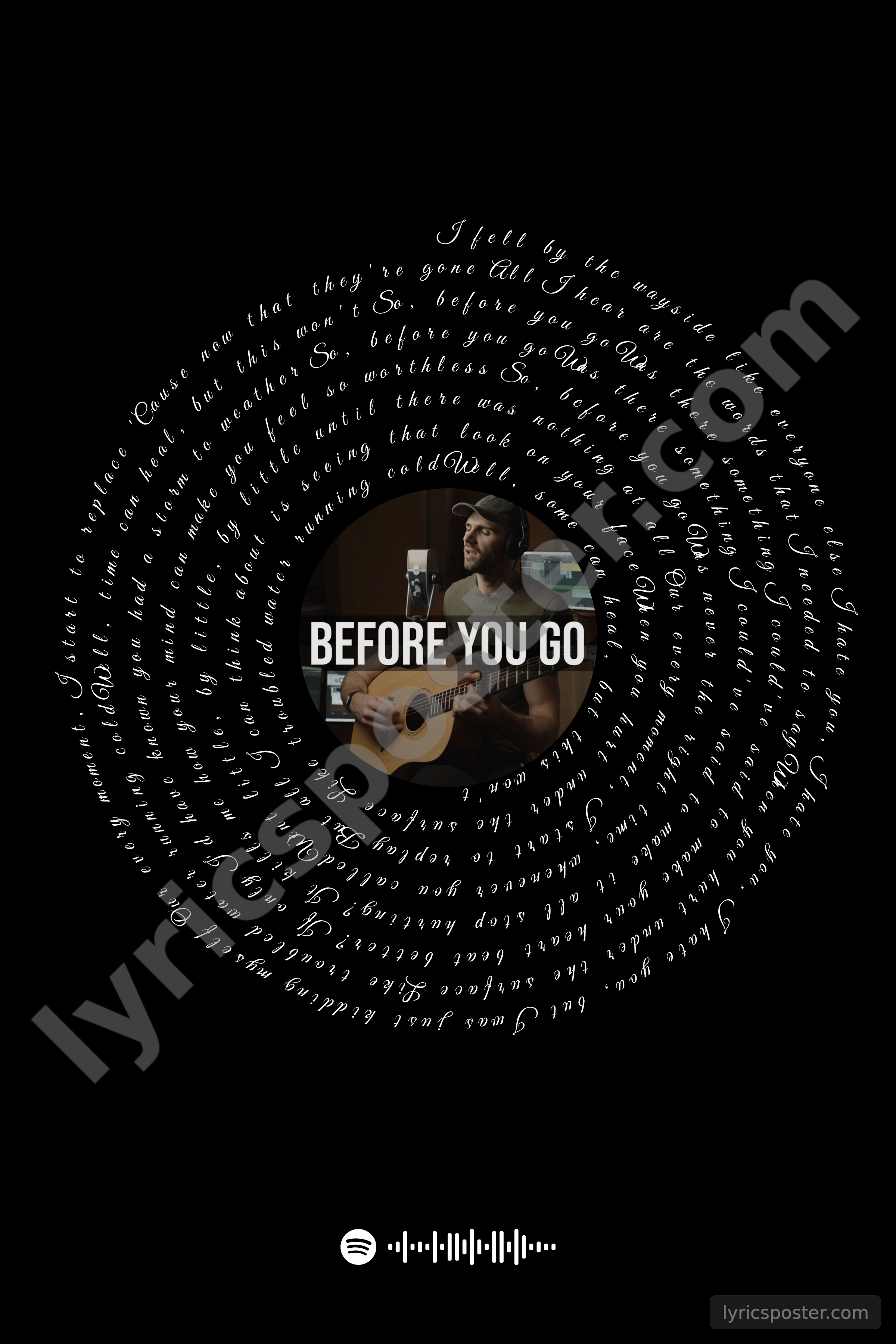 Before You Go - Acoustic Lyrics Poster
