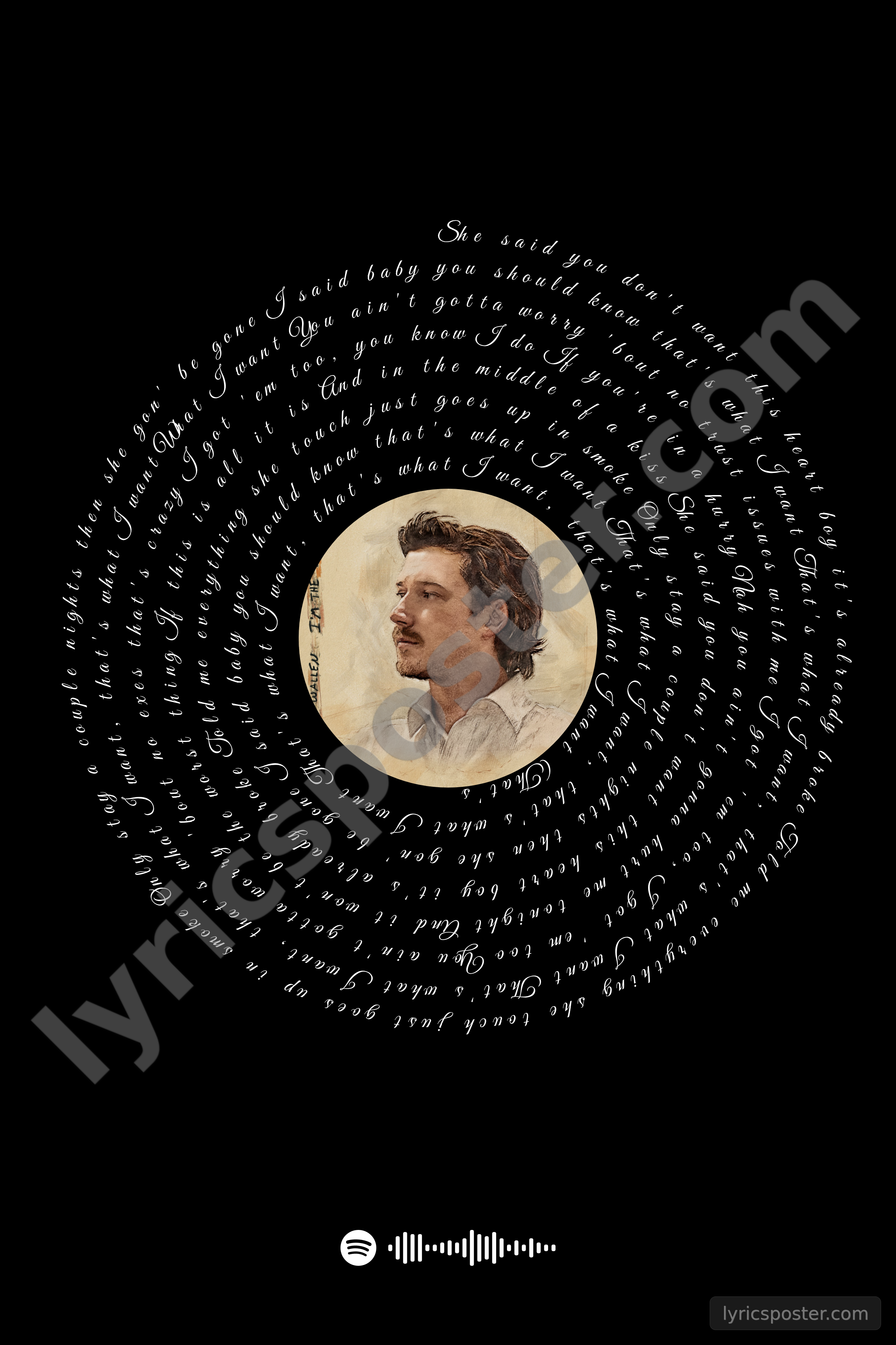 What I Want (feat. Tate McRae) Lyrics Poster