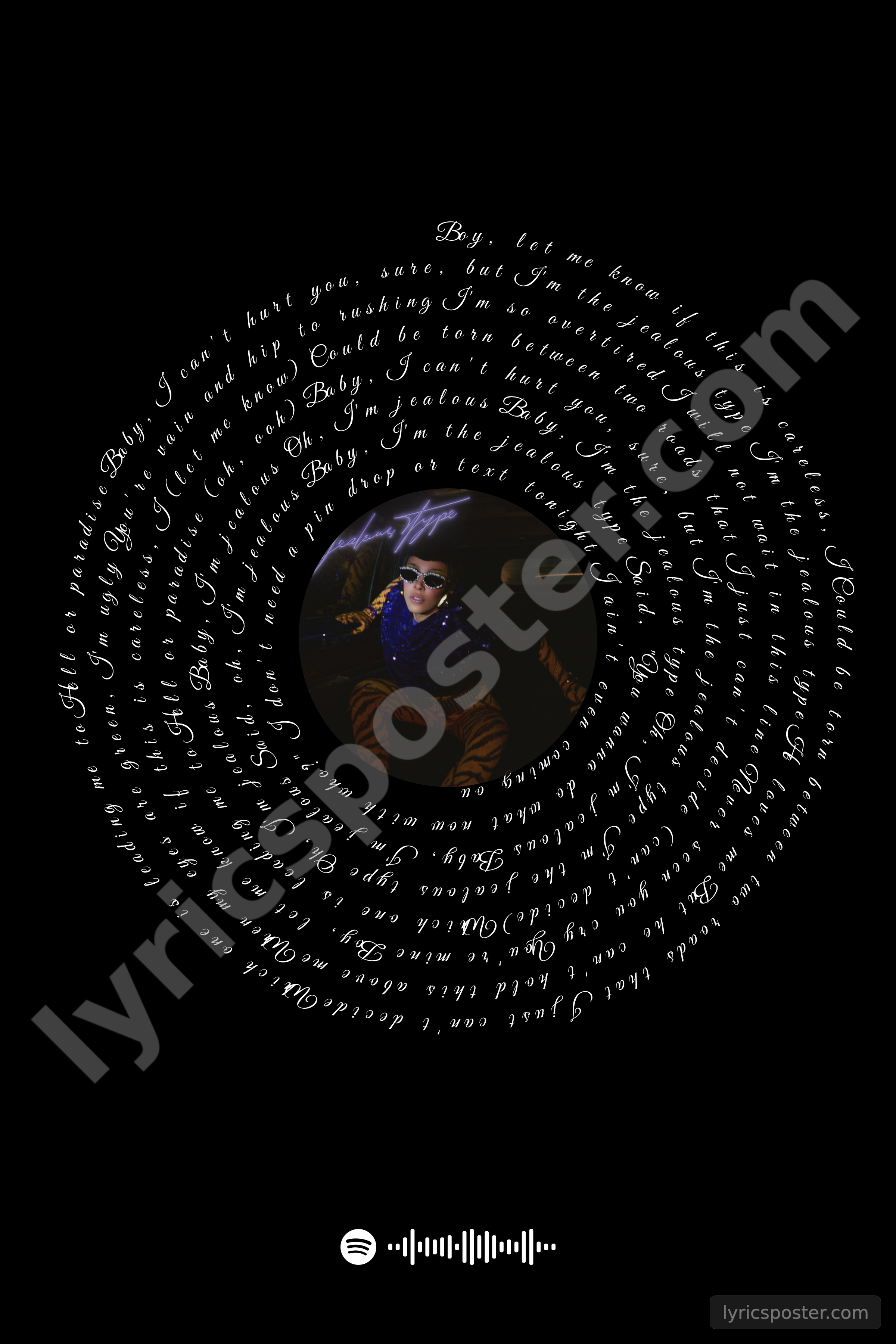 Jealous Type Lyrics Poster