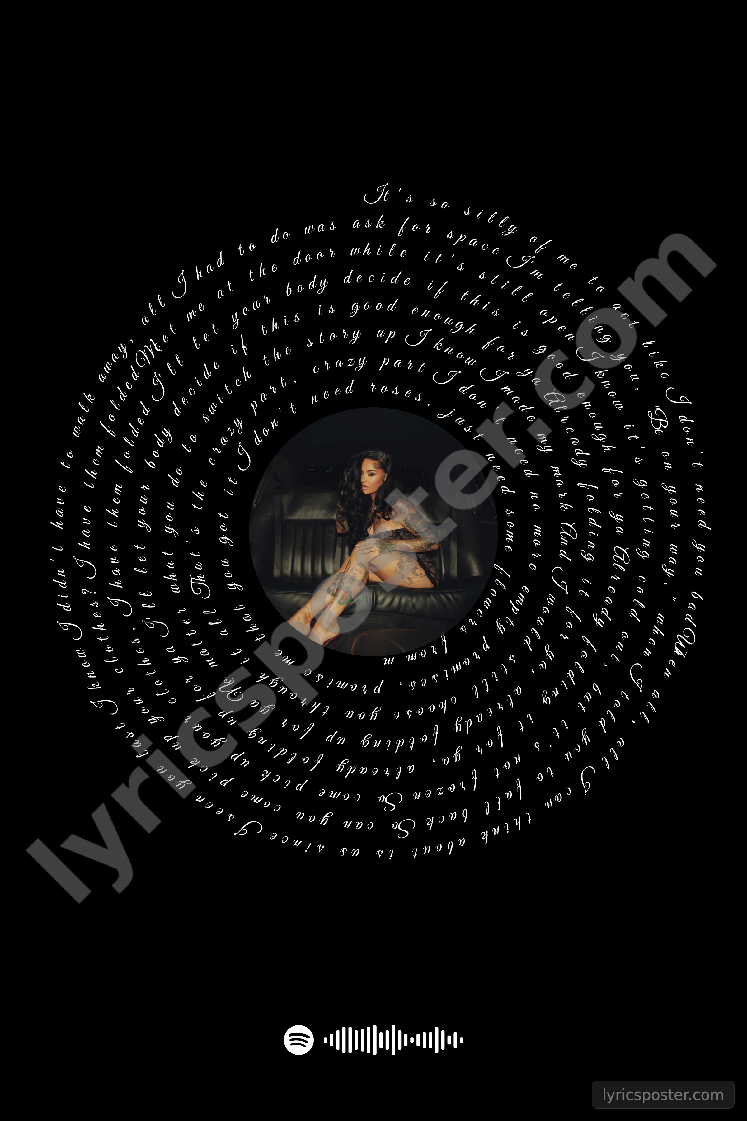 Folded Lyrics Poster