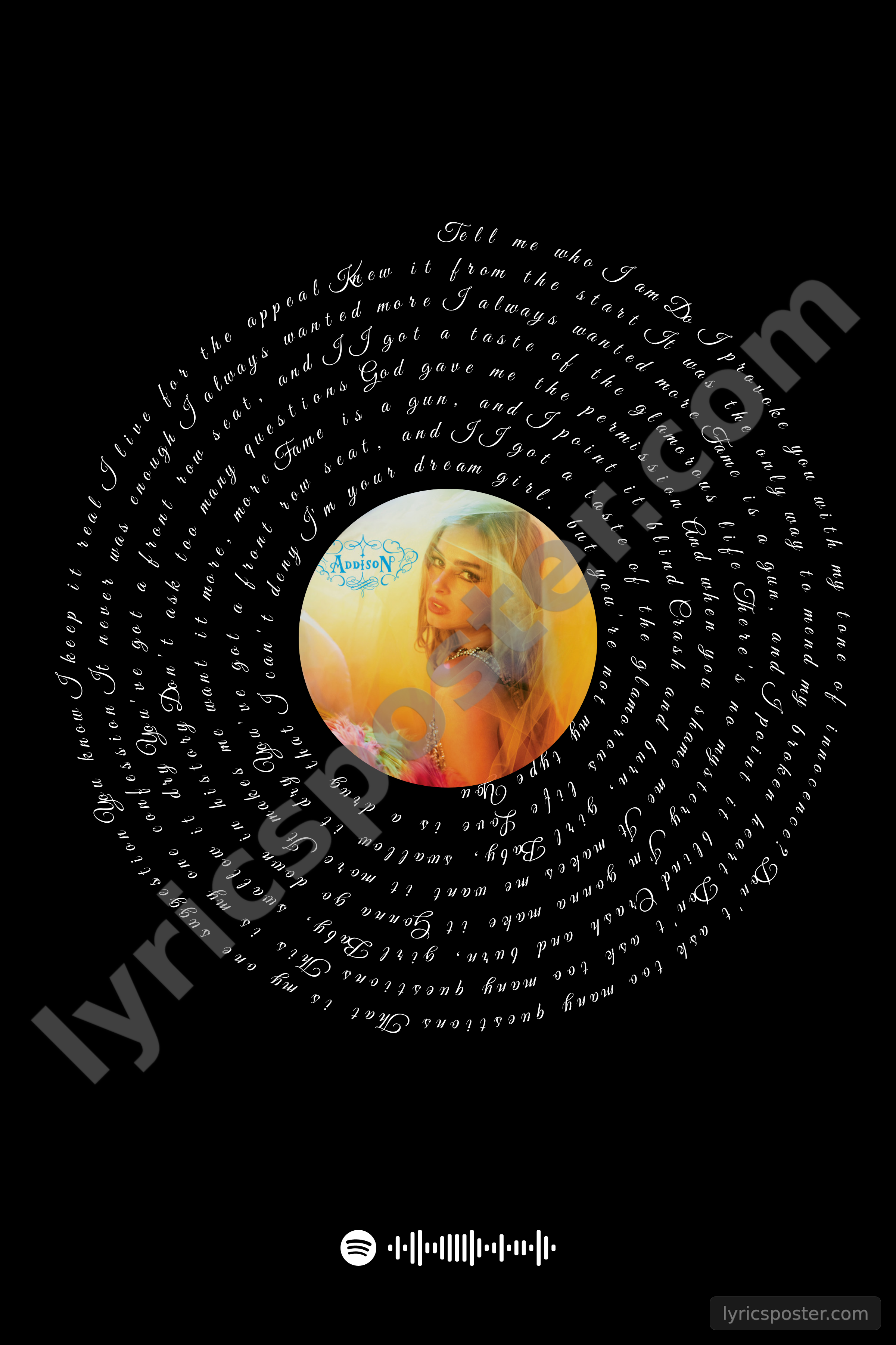 Fame is a Gun Lyrics Poster