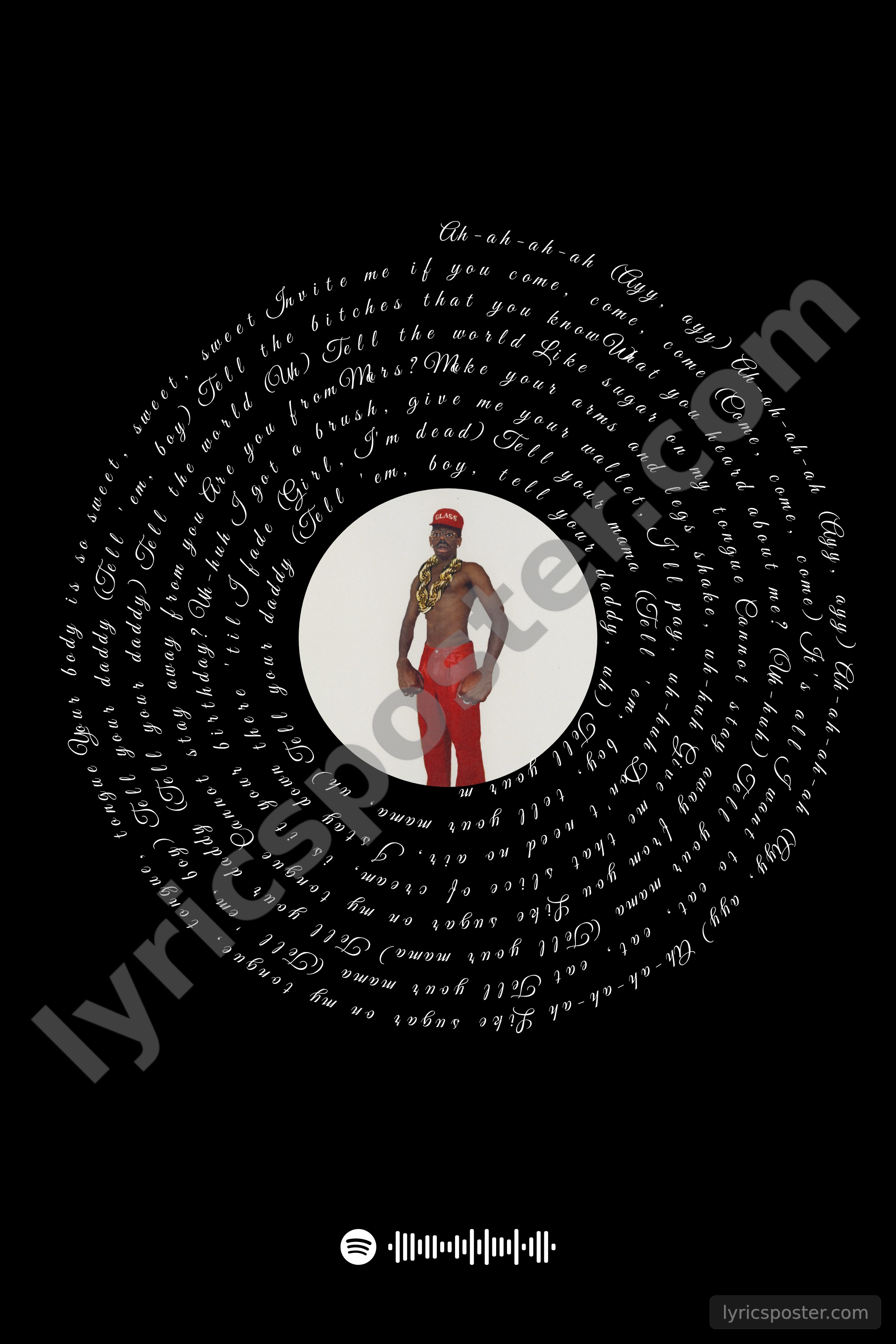 Sugar On My Tongue Lyrics Poster