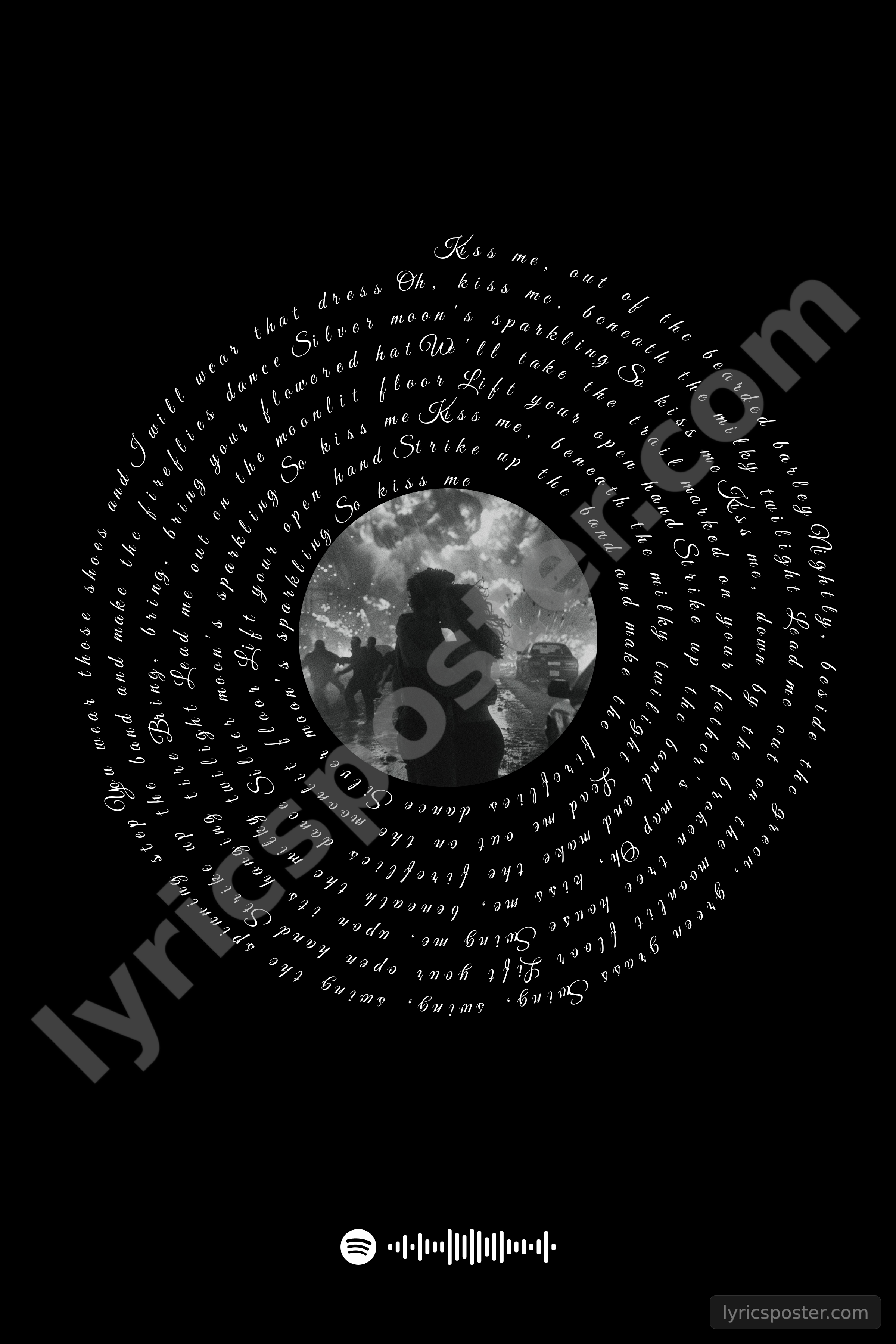 Kiss Me Lyrics Poster