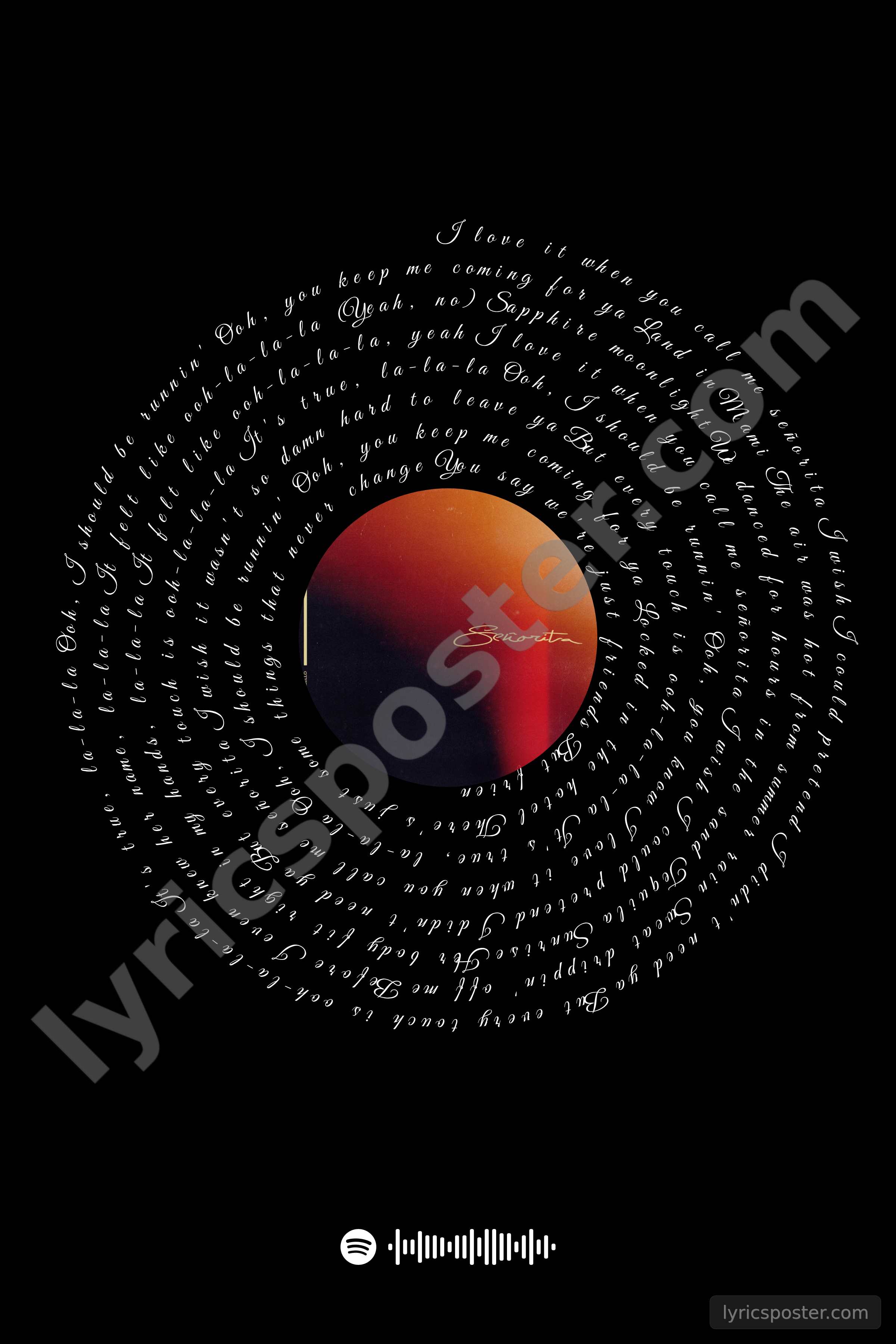 Señorita Lyrics Poster