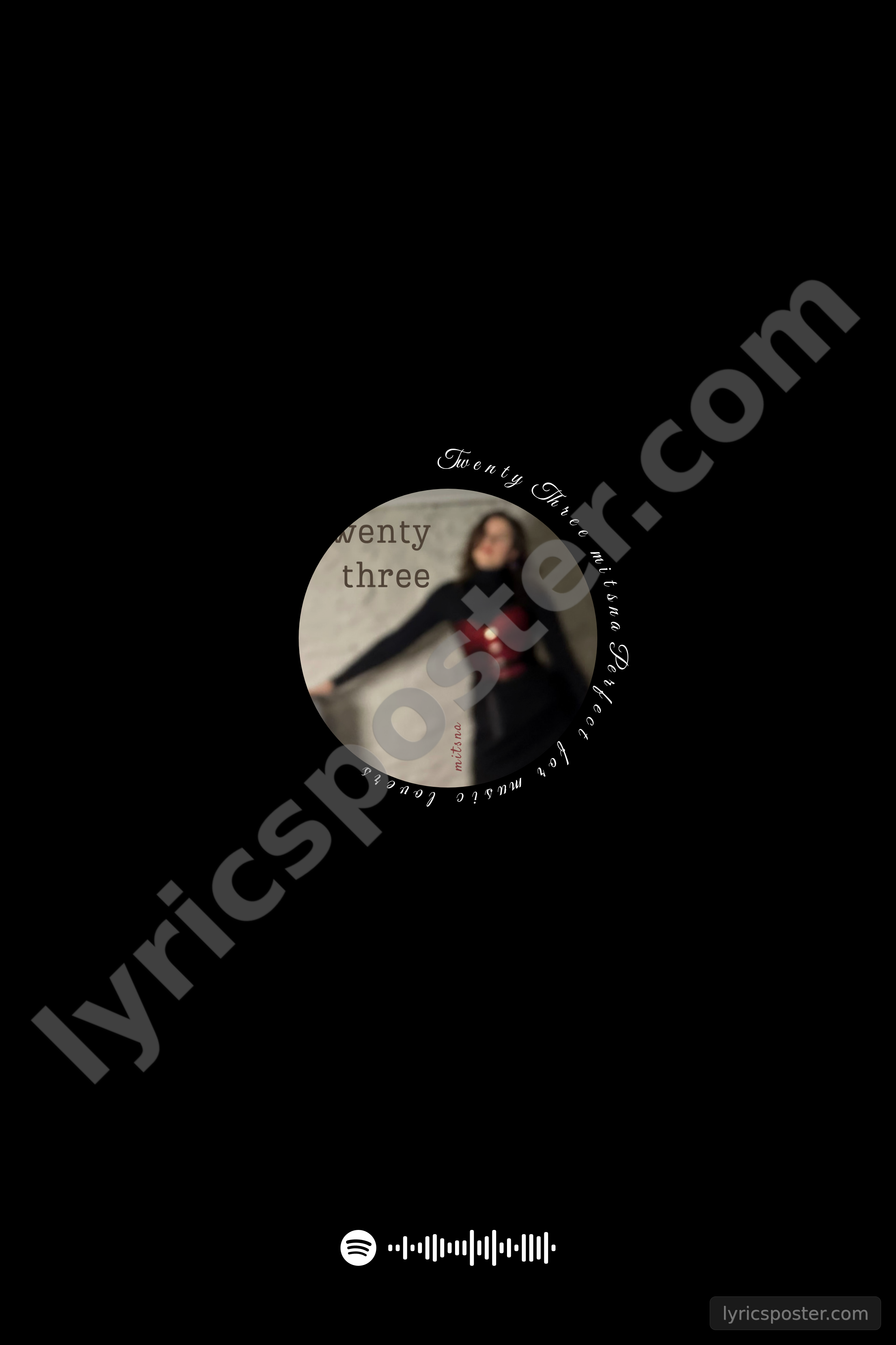 Twenty Three Lyrics Poster