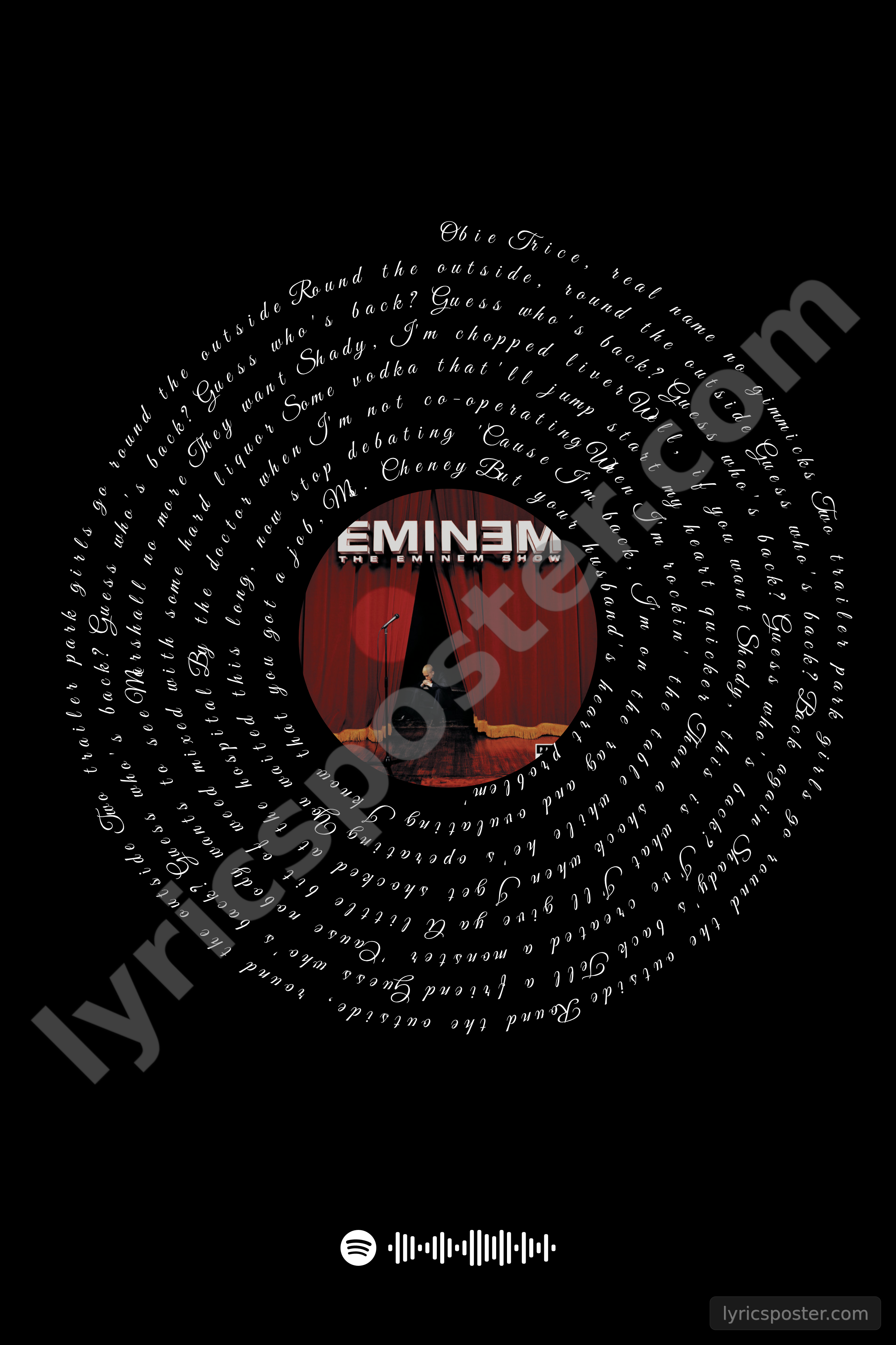 Without Me Lyrics Poster