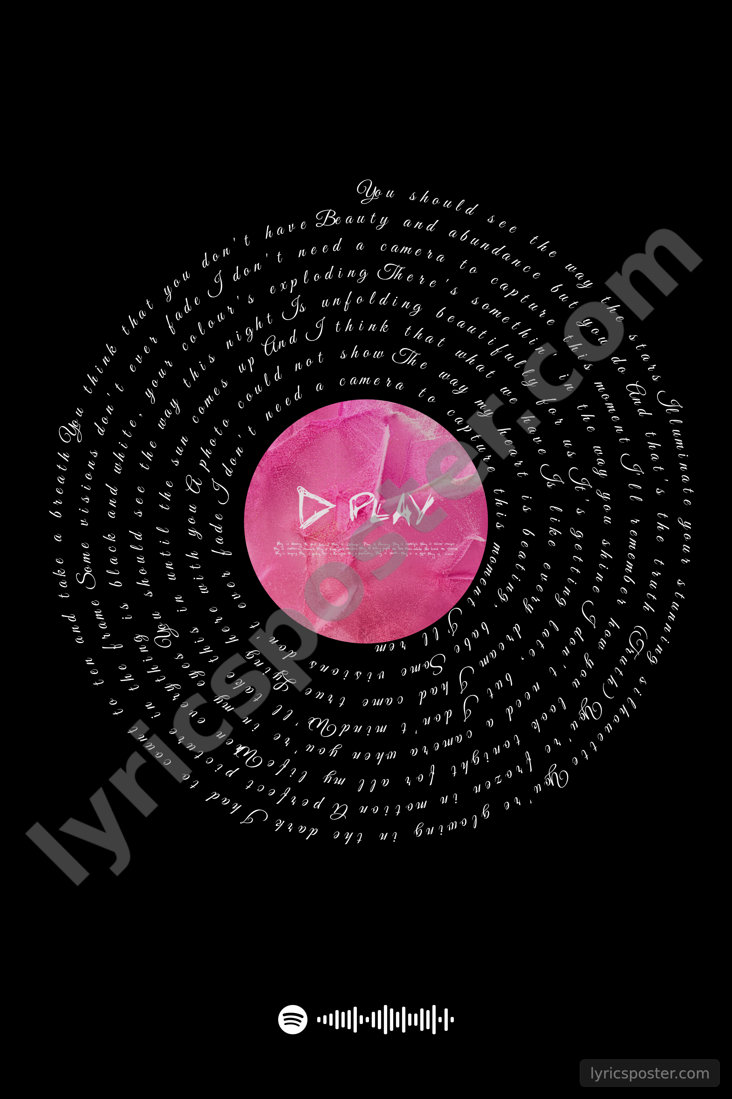 Camera Lyrics Poster