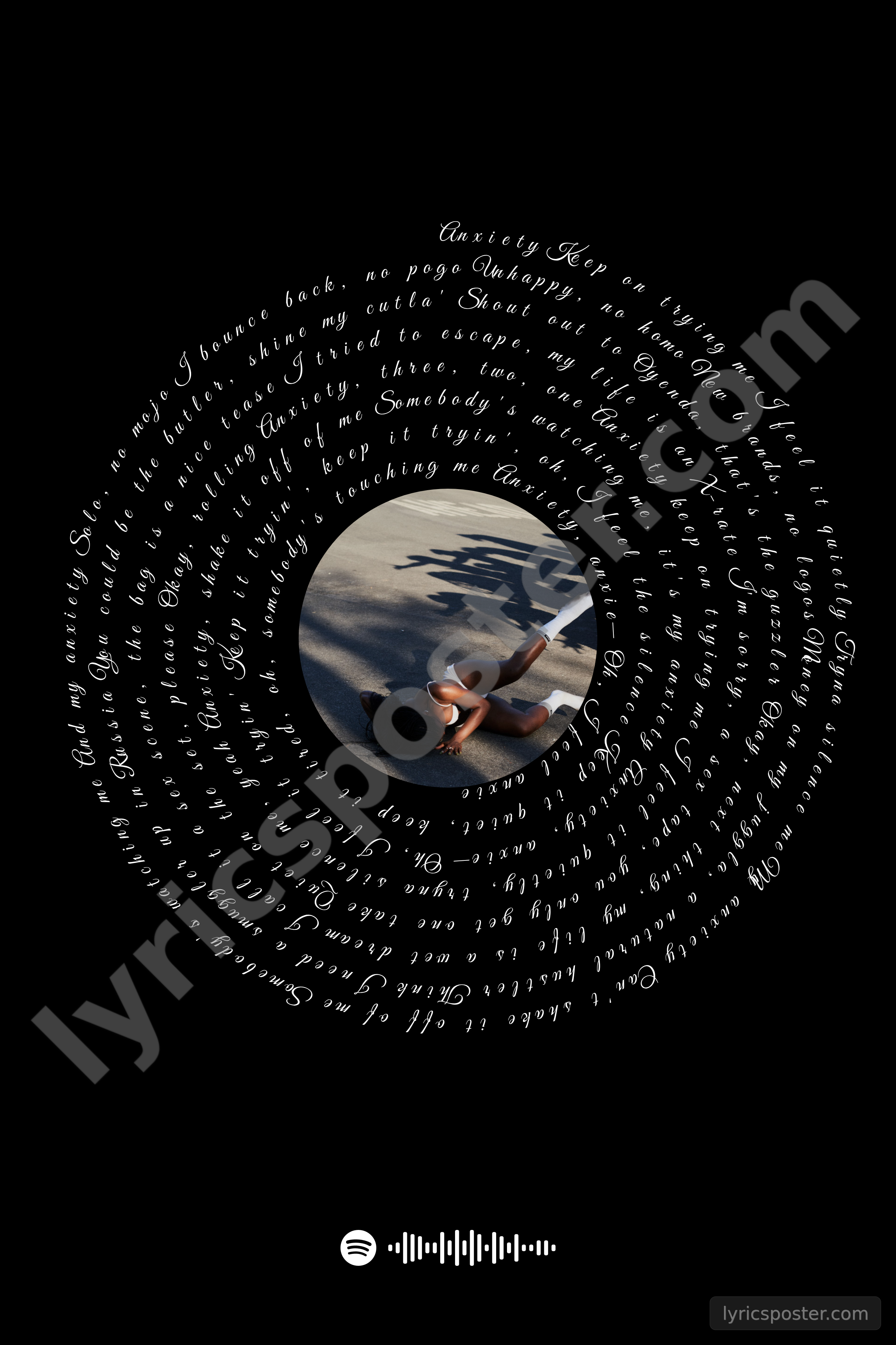 Anxiety Lyrics Poster