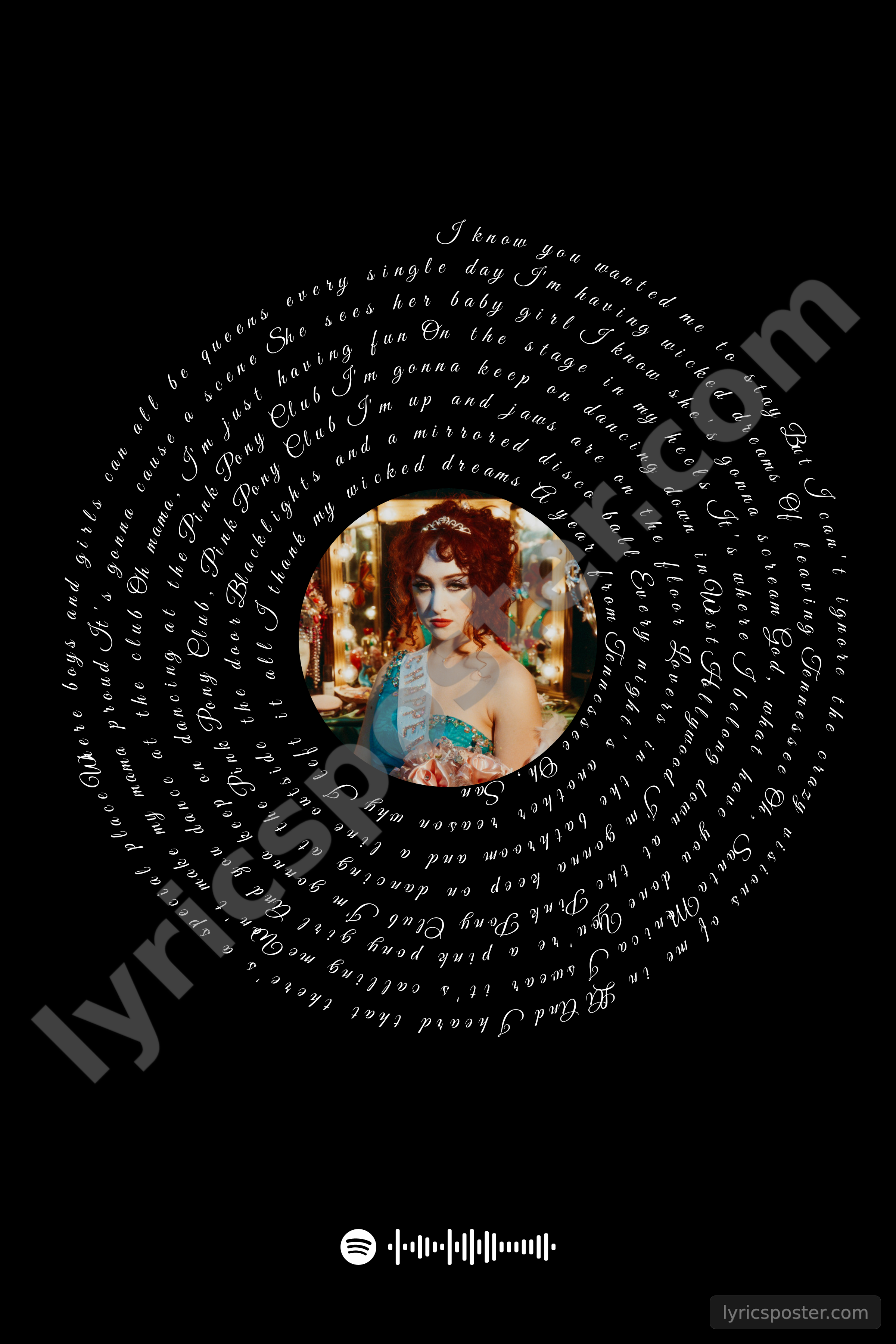 Pink Pony Club Lyrics Poster