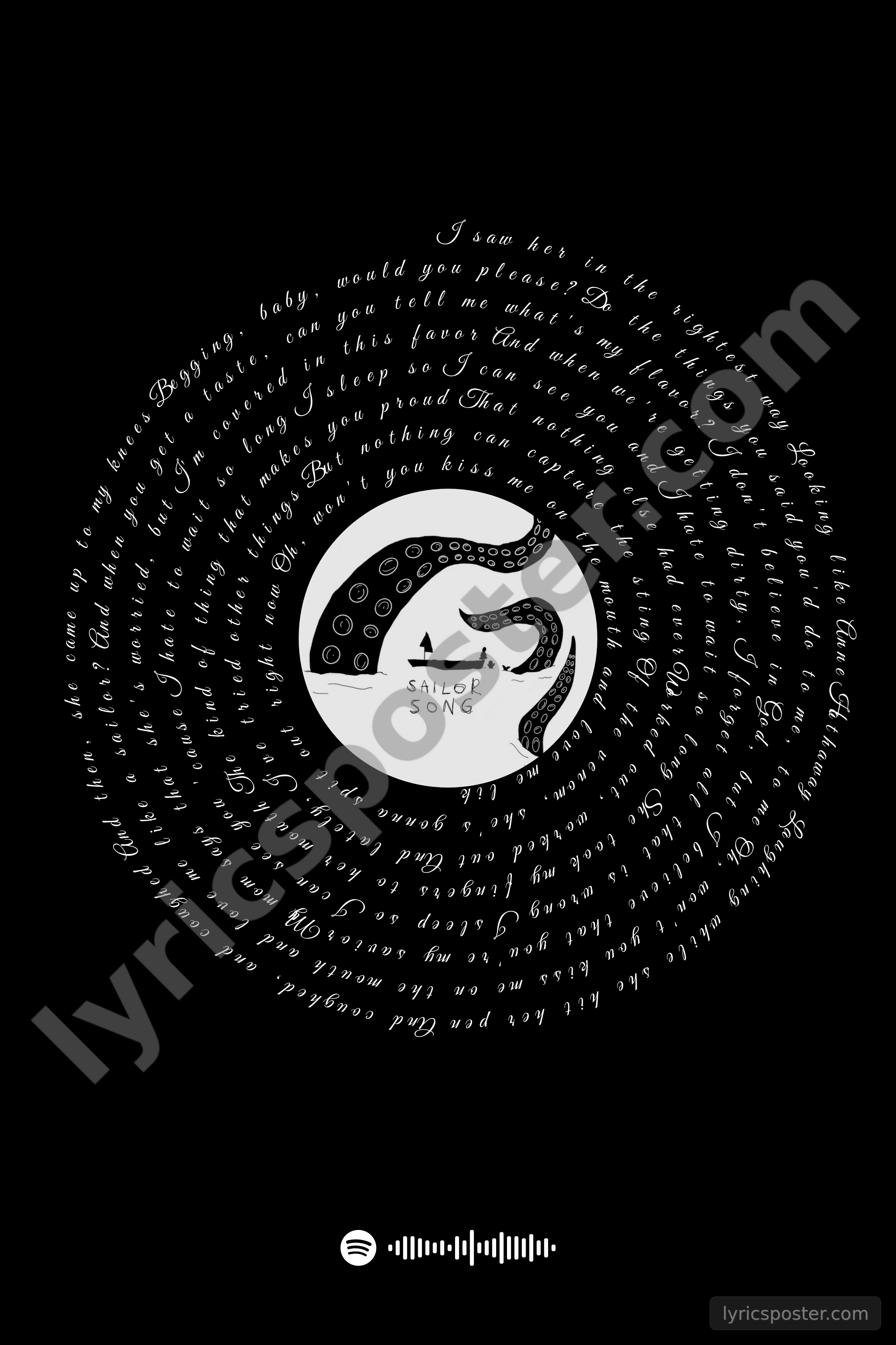 Sailor Song Lyrics Poster