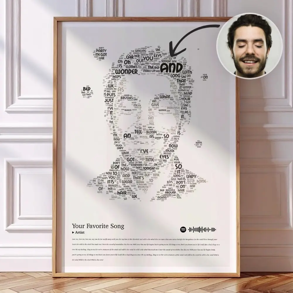 Personalized Gifts lyric portrait example